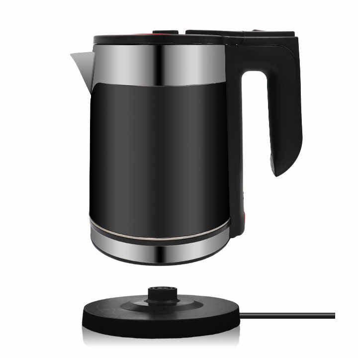 Electric Kettle in New Style in Black Double Body stainless steel 2.2 L